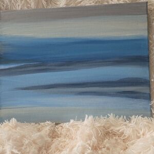 Abstract Blue and Gray Canvas Art
